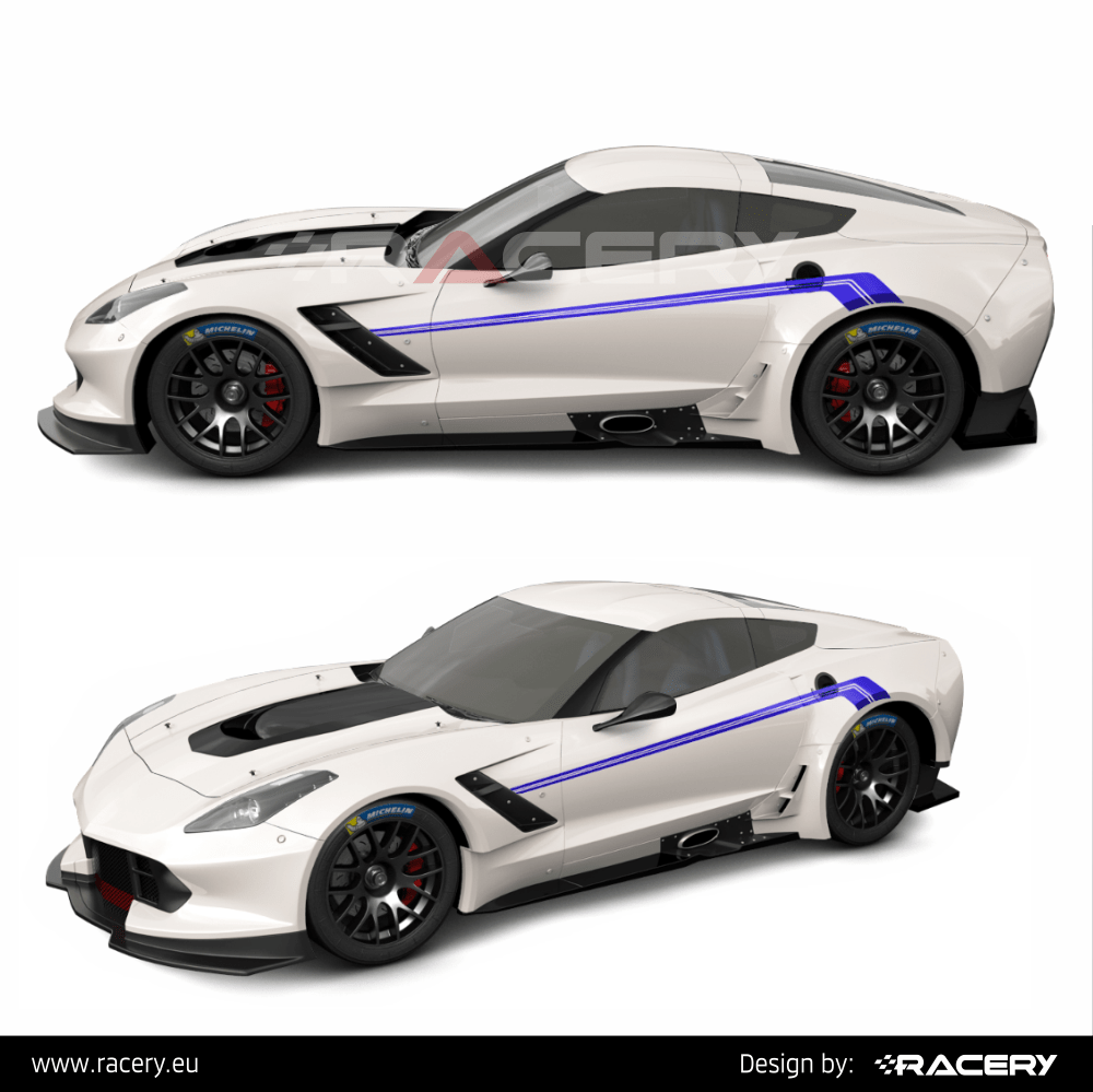 Chevrolet Corvette zestaw naklejek, naklejki pasy na boki