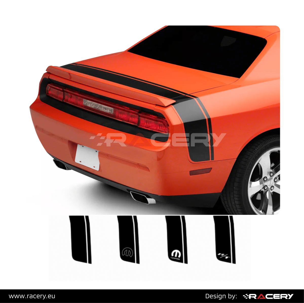 Naklejka na bok, pas Dodge Challenger Scat Pack Daytona Stripe - obrazek 2