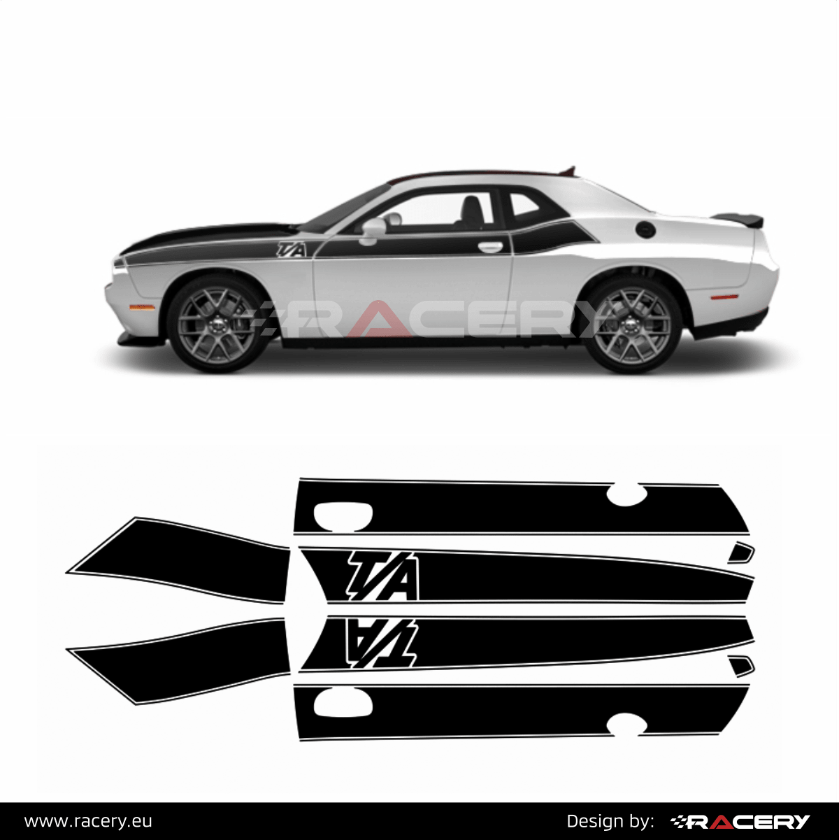 Komplet naklejek Dodge Challenger T/A Trans Am - obrazek 2