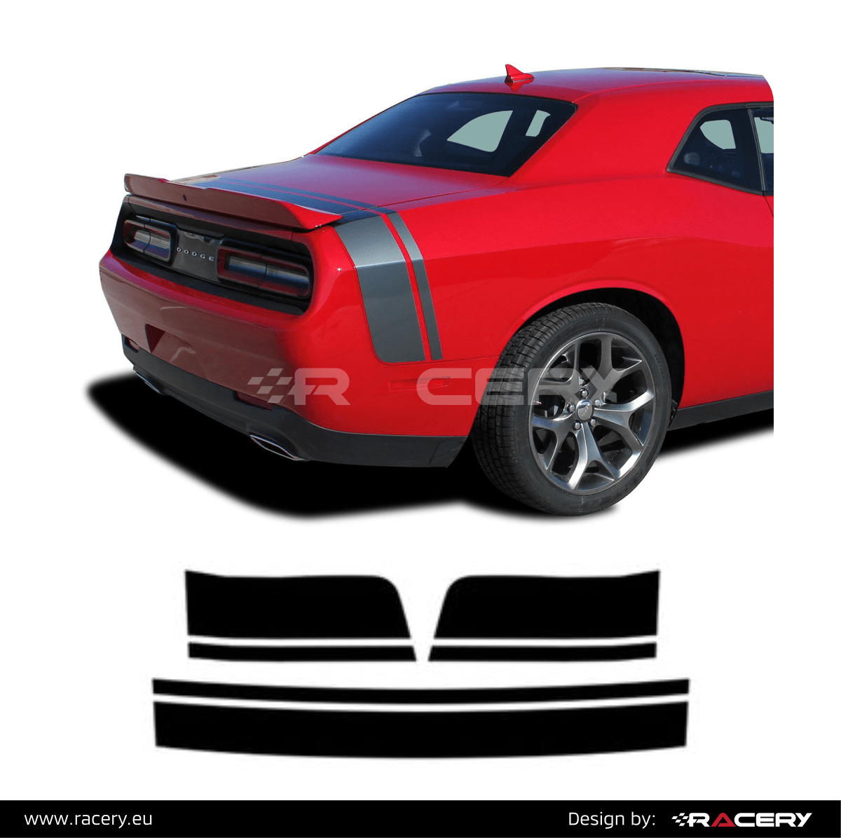 Naklejka na bok, pas Dodge Challenger Scat Pack Daytona Stripe
