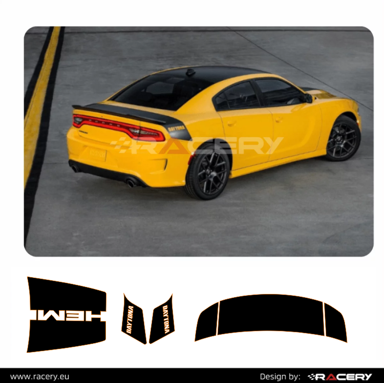 Naklejki na Dodge Charger, zestaw Daytona Hemi - obrazek 3