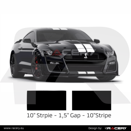 oryginalny wymiar pasów, naklejka na Ford Mustang Shelby