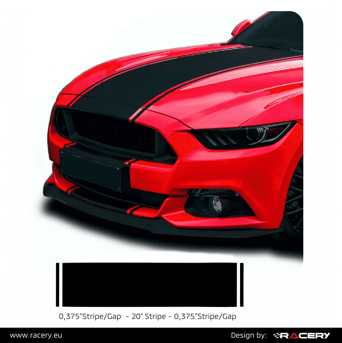 Naklejka Pasy 20" na Ford Mustang S550, S197, Shelby. Oryginalny wymiar