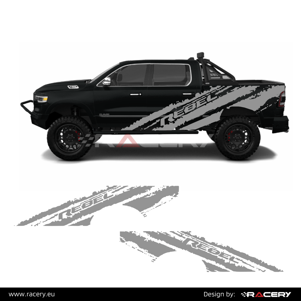 Naklejka na boki karoserii Dodge RAM Rebel 2019 2018 2017 2016 - obrazek 2