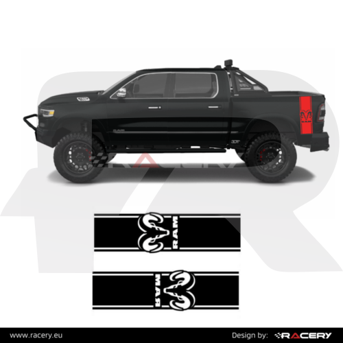 Naklejka na boki karoserii Dodge RAM Ram head stripe 2005-2021