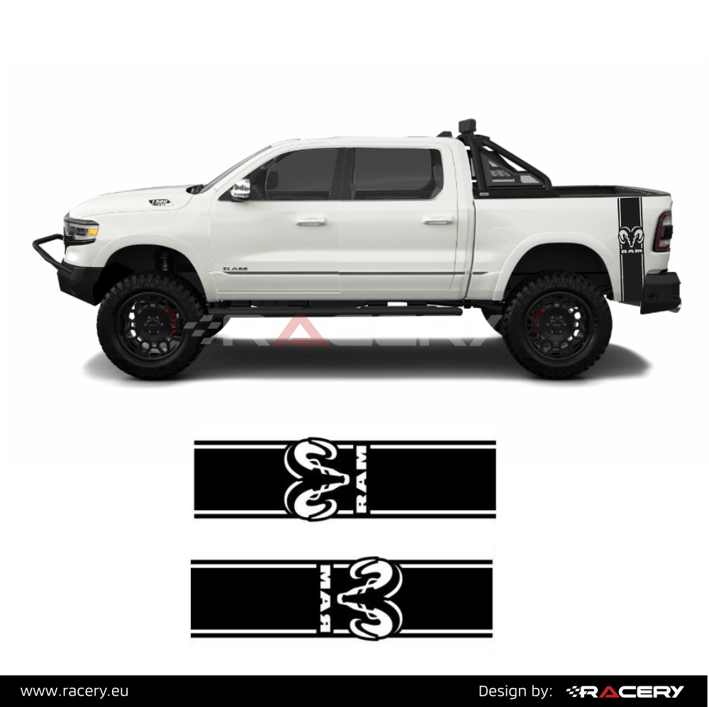 Naklejka na boki karoserii Dodge RAM Ram head stripe 2005-2021 - obrazek 2