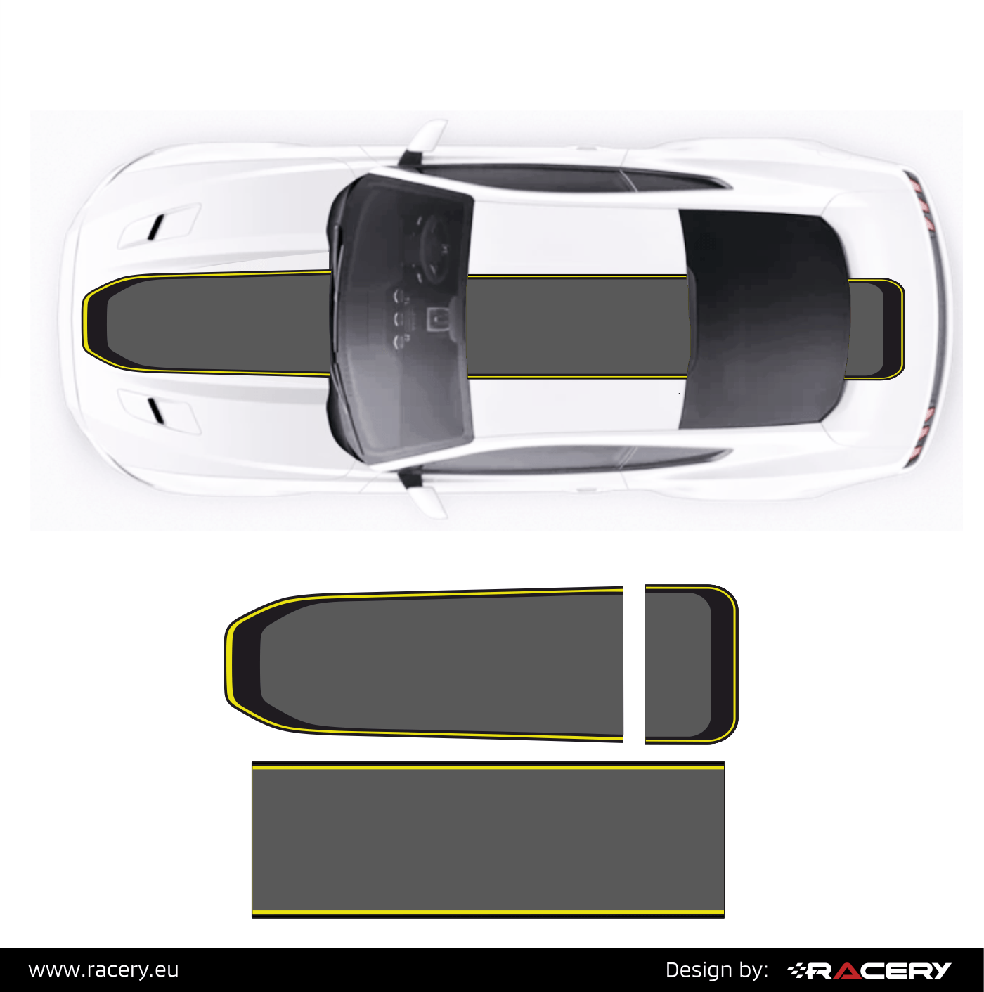 Naklejki Ford Mustang Stylizacja MACH1 2022 kontynuacja wzoru fabrycznego