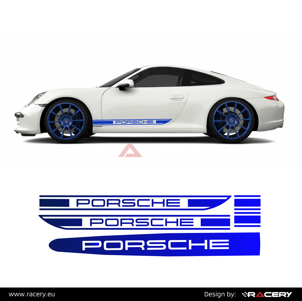 Naklejki boczne, pasy boczne Porsche Carrera 4S na maskę 2011 2012 2013 2014 2015 - obrazek 2