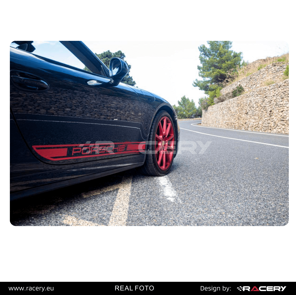 Naklejki boczne, pasy boczne Porsche Carrera 4S na maskę 2011 2012 2013 2014 2015 - obrazek 5