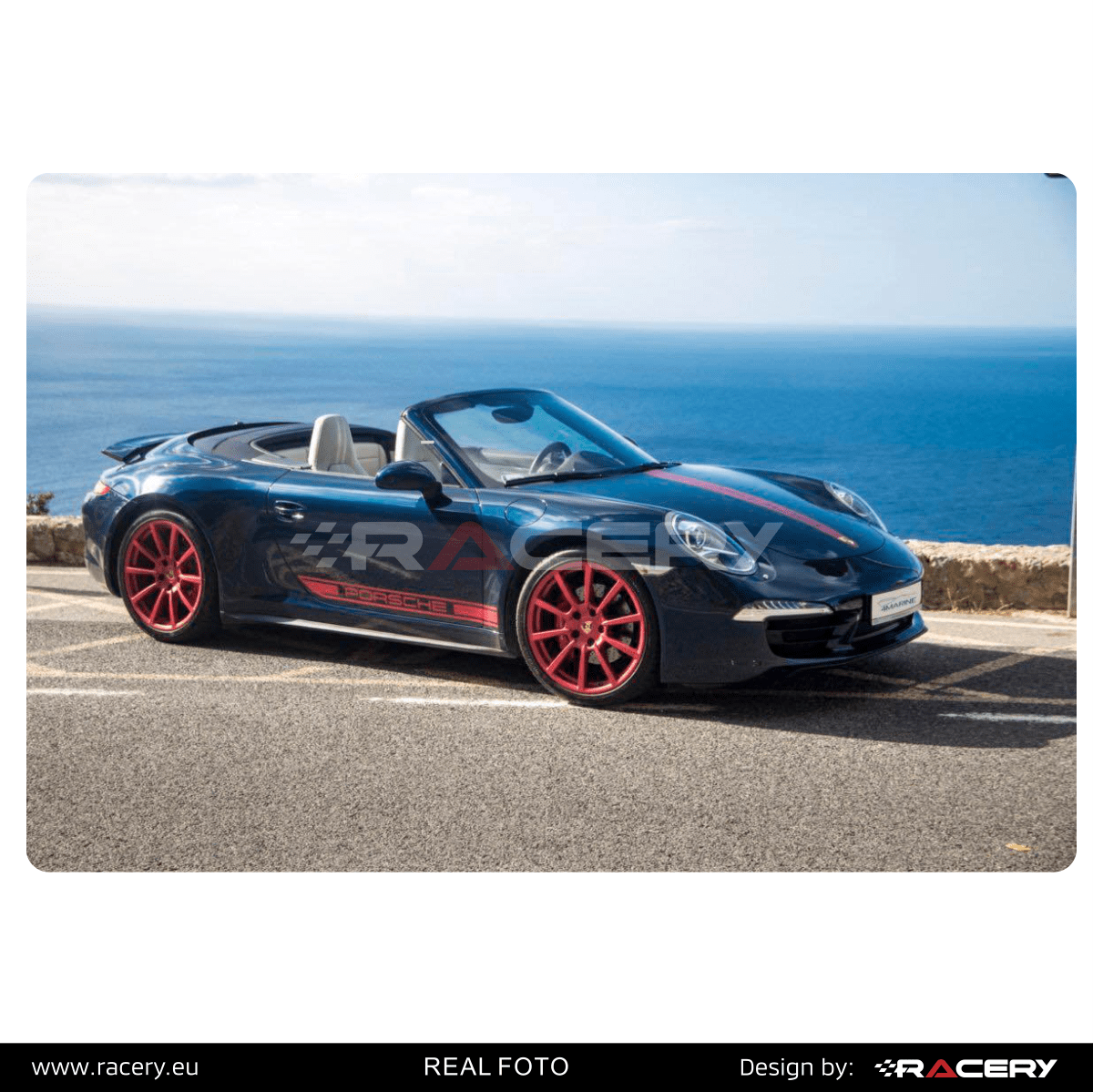 Naklejki boczne, pasy boczne Porsche Carrera 4S na maskę 2011 2012 2013 2014 2015 - obrazek 3