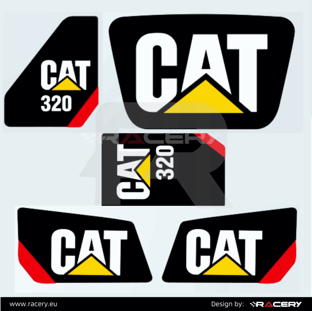 Excavator stickers CAT 320, set of stickers caterpillar - RACERY.EU