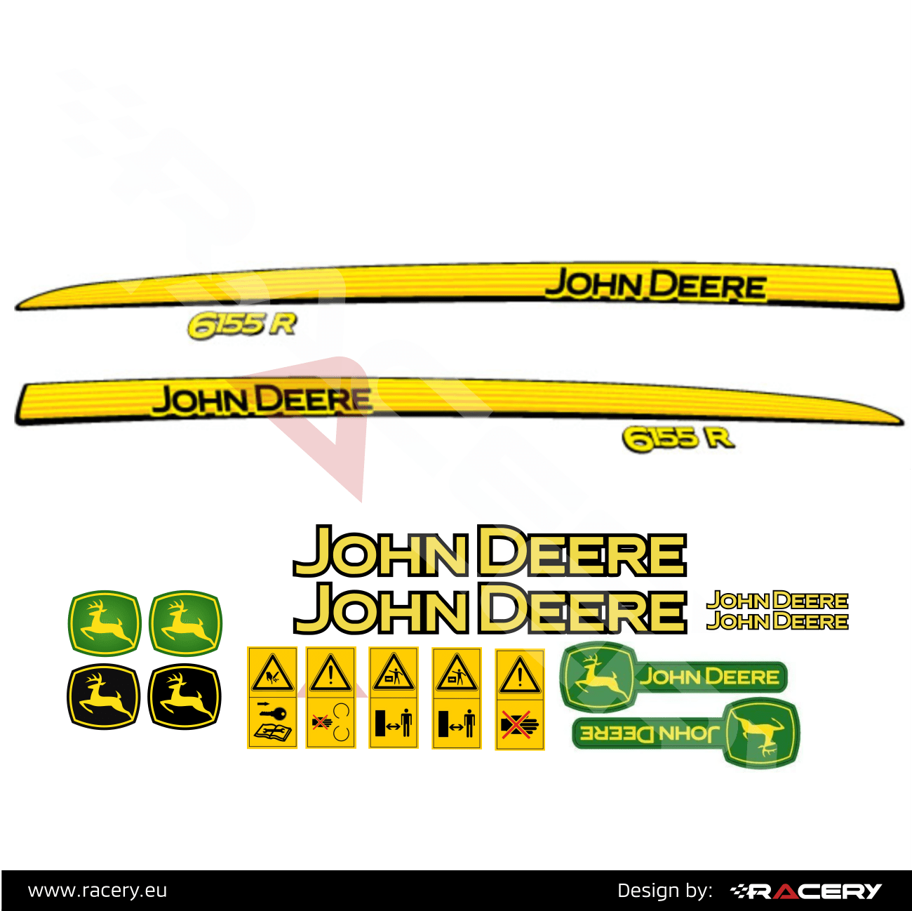 Naklejki na ciągnik rolniczy John Deere 6155 M R D RC 6155
