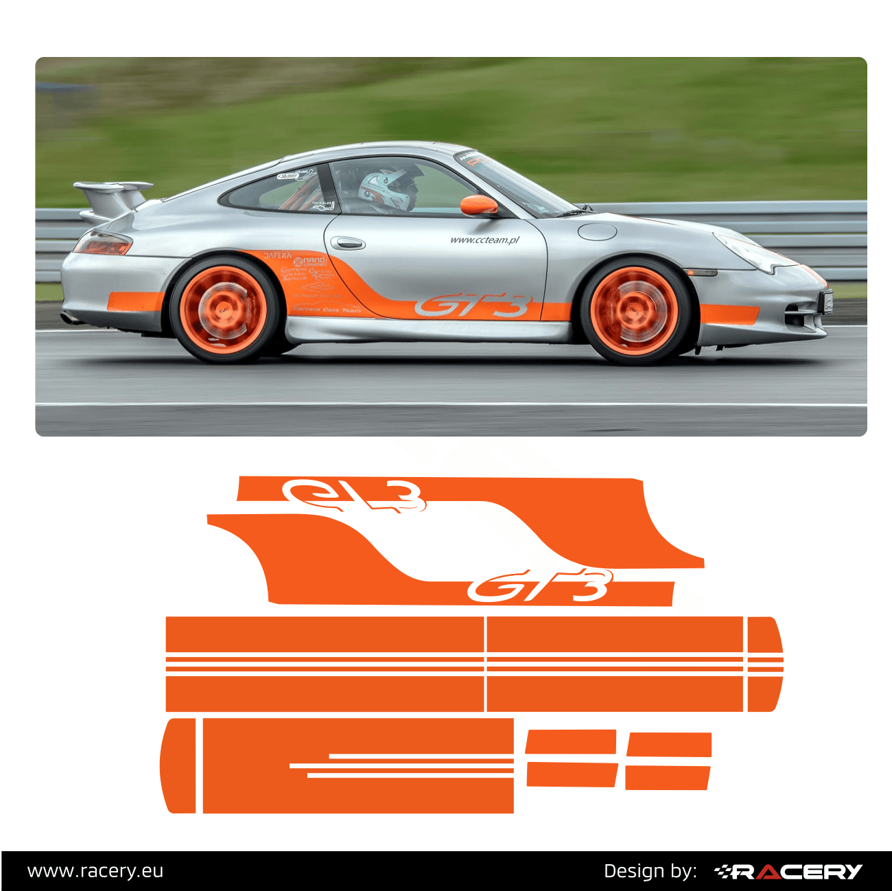 Naklejki boczne, pasy Porsche Carrera 911 (996) GT3 RS