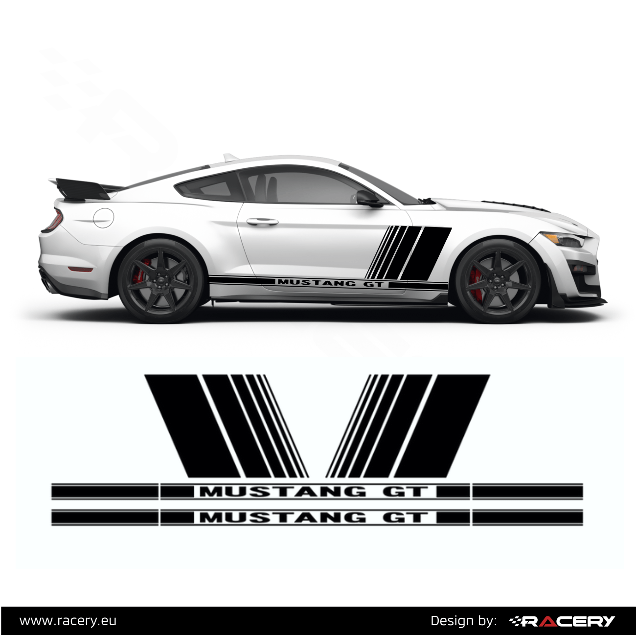 Ford Mustang S550 GT MUSTANG zestaw naklejek bocznych