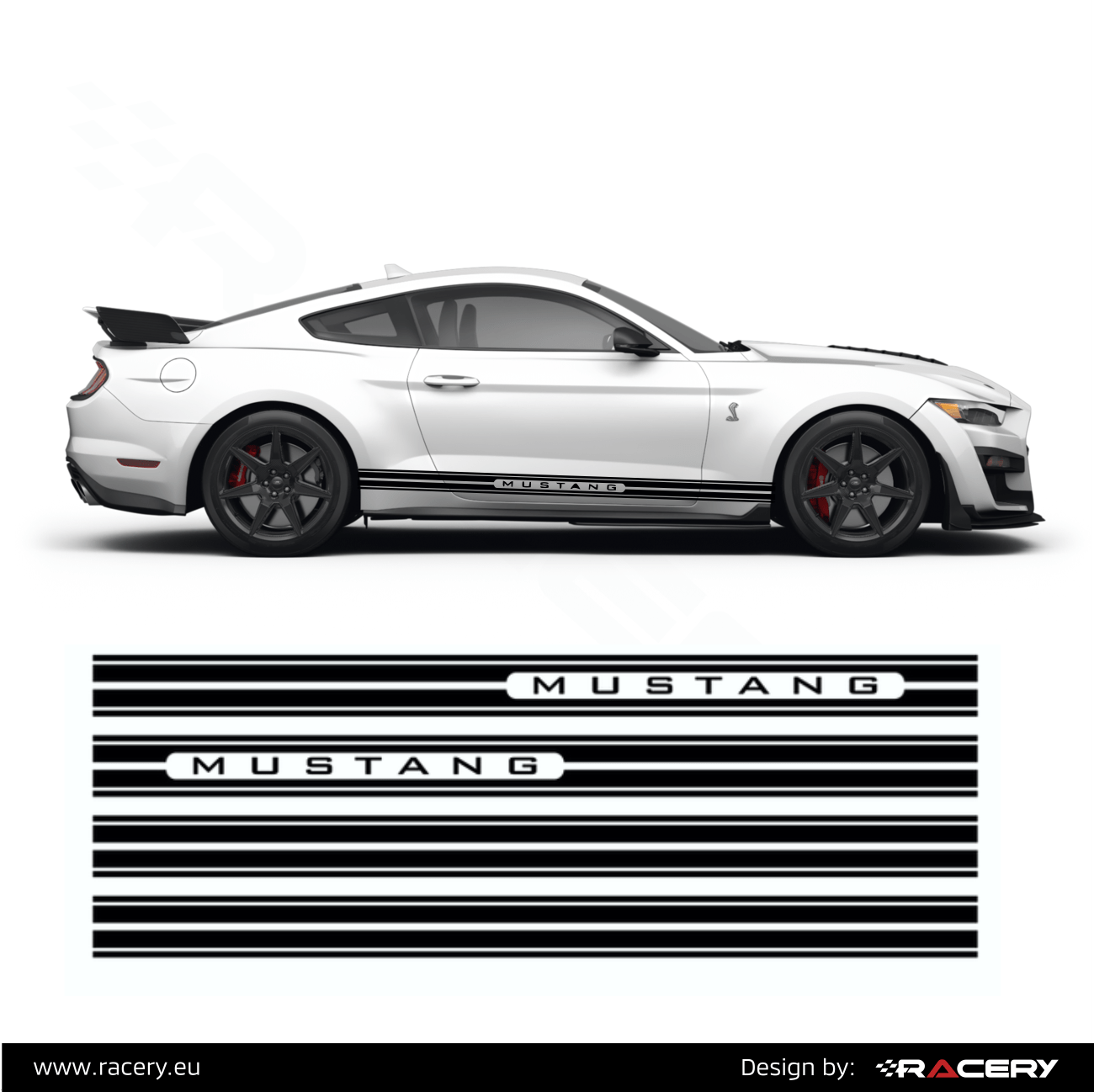 Ford Mustang S550 GT zestaw naklejki bocznych