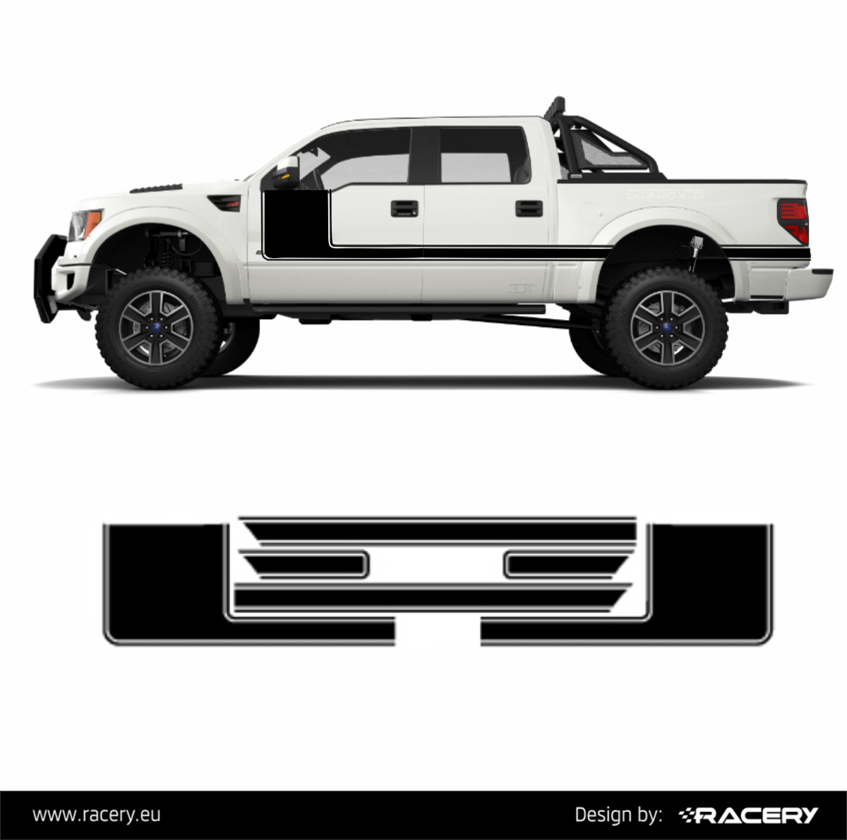 Ford F150 (2009-2014) Naklejki na boki w stylu BOSS