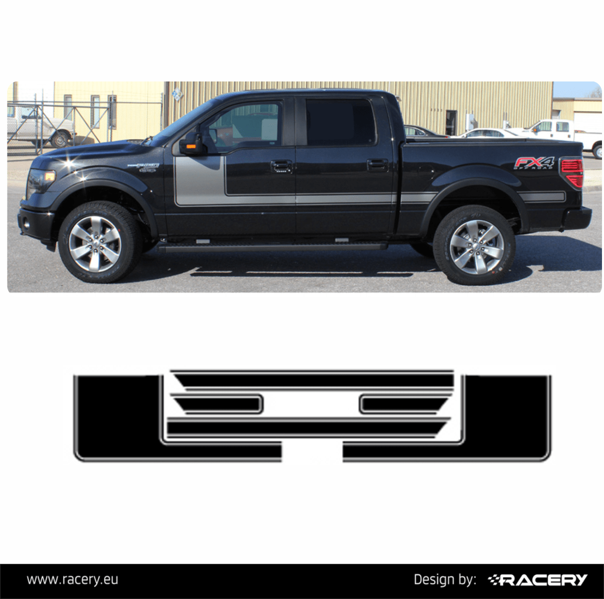 Ford F150 (2009-2014) Naklejki na boki w stylu BOSS - obrazek 2