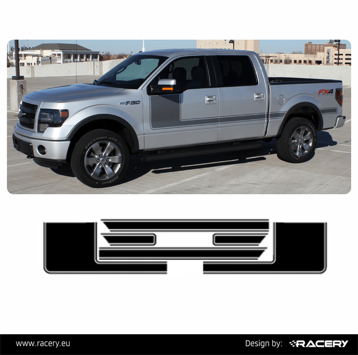 Ford F150 (2009-2014) Naklejki na boki w stylu BOSS - obrazek 3