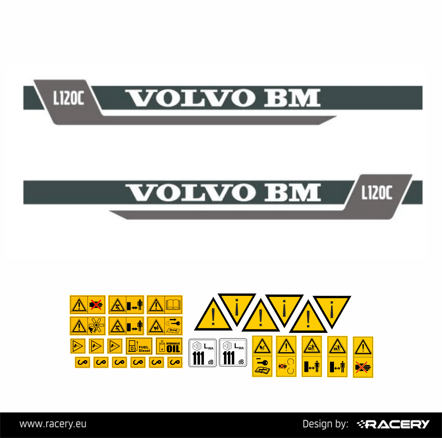 Naklejka na VOLVO L120C BM zestaw naklejek, wysoka jakość