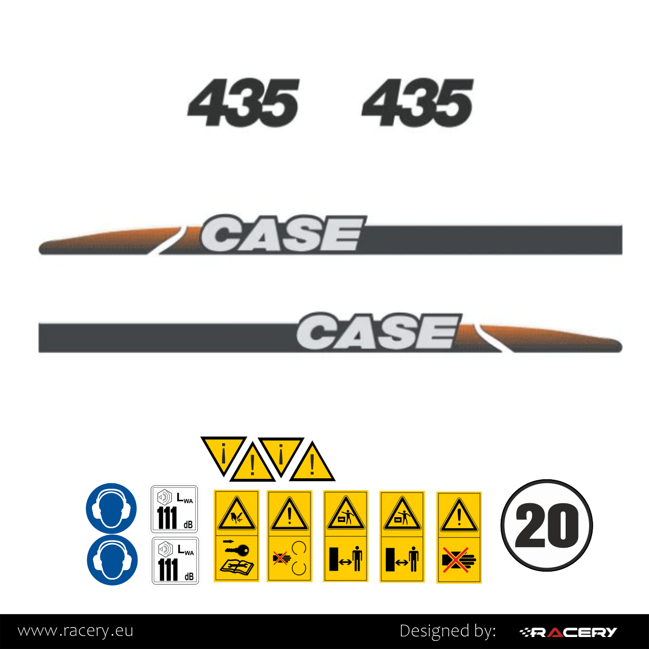 Naklejki na CASE 435 zestaw naklejek