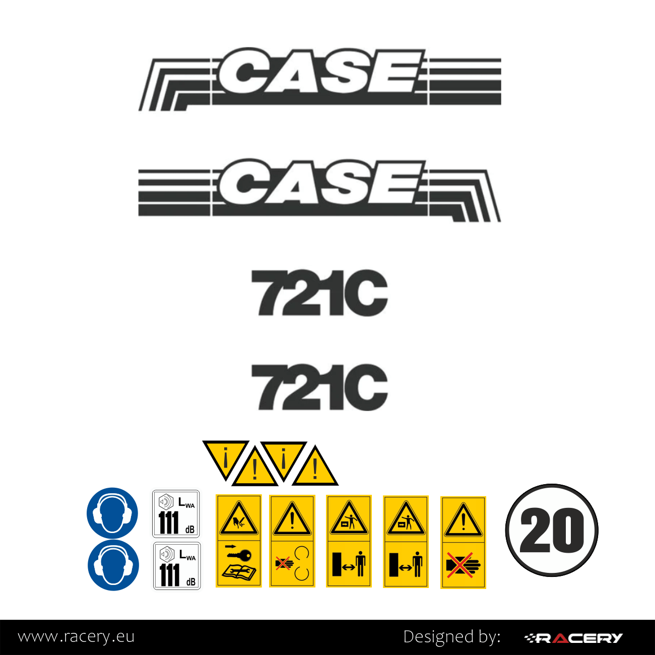 Naklejki na CASE 721C zestaw naklejek