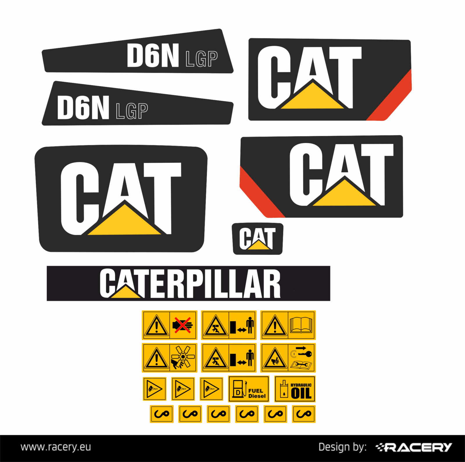 Naklejka na buldożer CAT D6N LGP 2015-2017