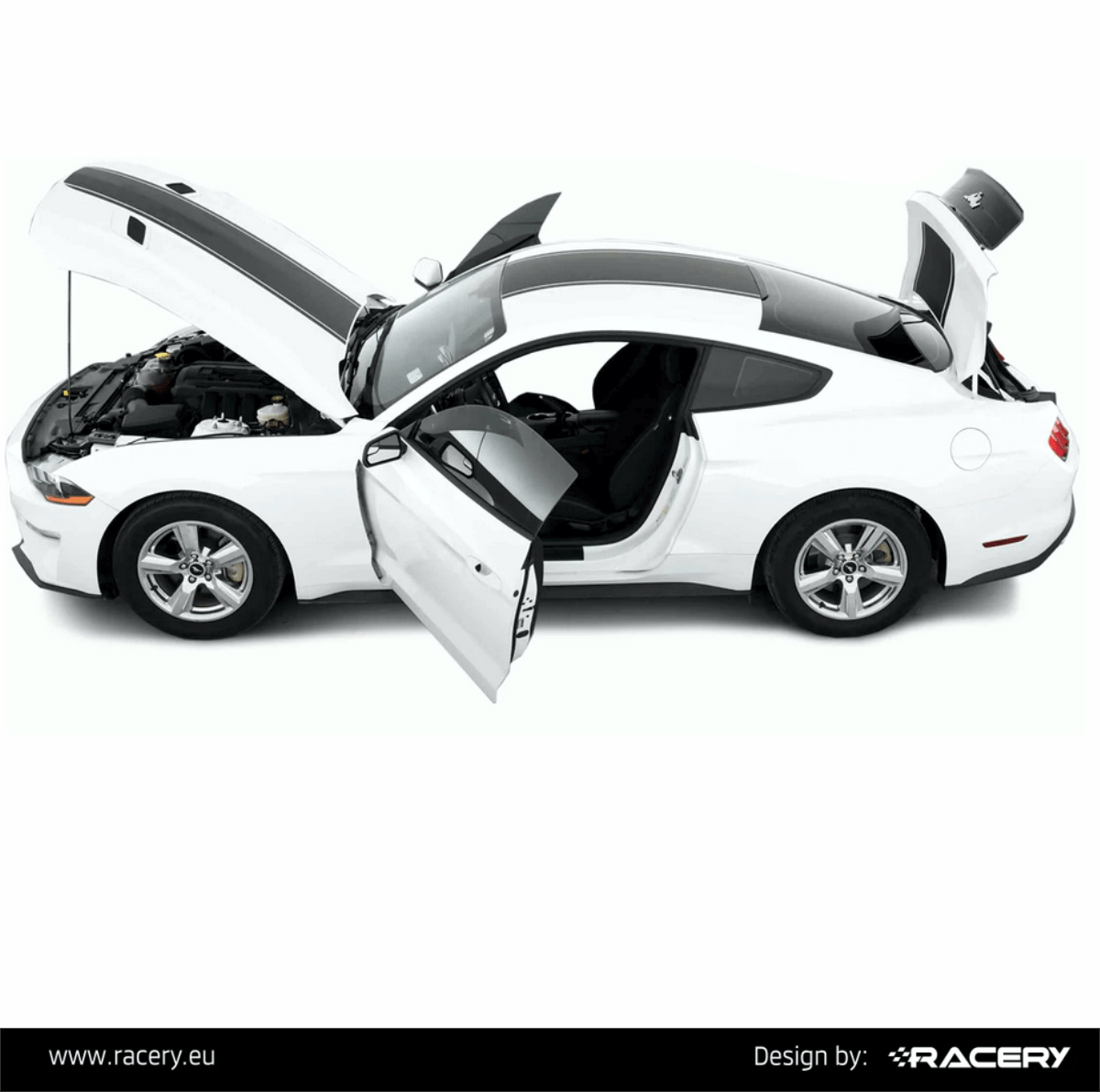 Ford Mustang S550 zestaw naklejek na maskę, dach i bagażnik - obrazek 3