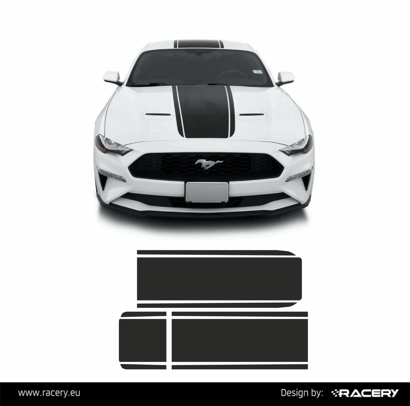 Ford Mustang S550 zestaw naklejek na maskę, dach i bagażnik - obrazek 2