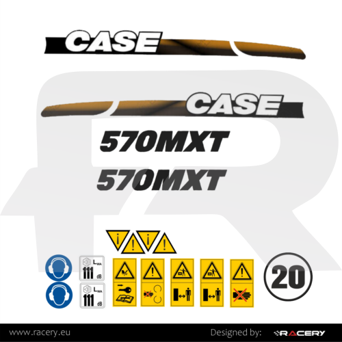 Naklejki na koparkę CASE 570MXT zestaw naklejek