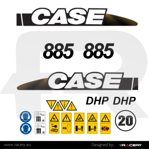 Naklejki na koparkę CASE 885 zestaw naklejek DHP