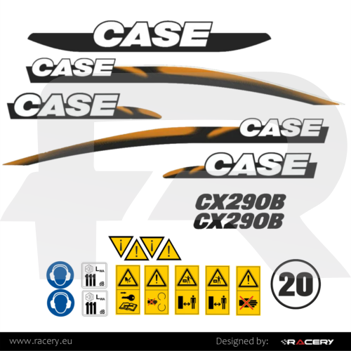 Naklejki na koparkę CASE CX290B zestaw naklejek