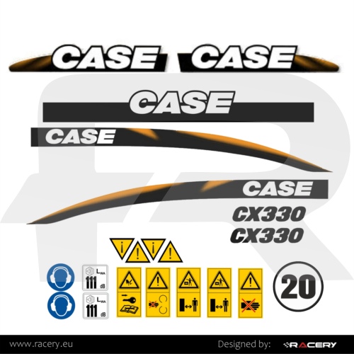 Naklejki na koparkę CASE CX330 zestaw naklejek