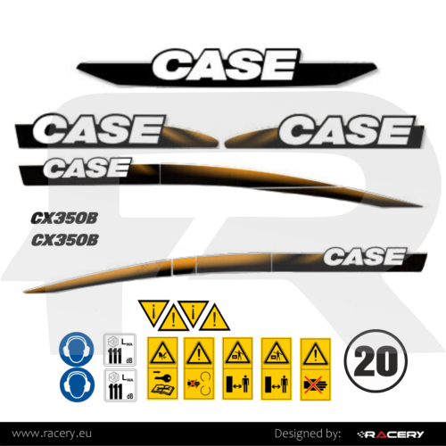 Naklejki na koparkę CASE CX350B zestaw naklejek