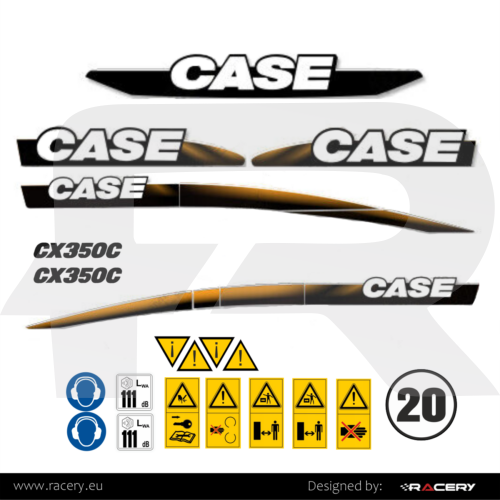 Naklejki na koparkę CASE CX350C zestaw naklejek