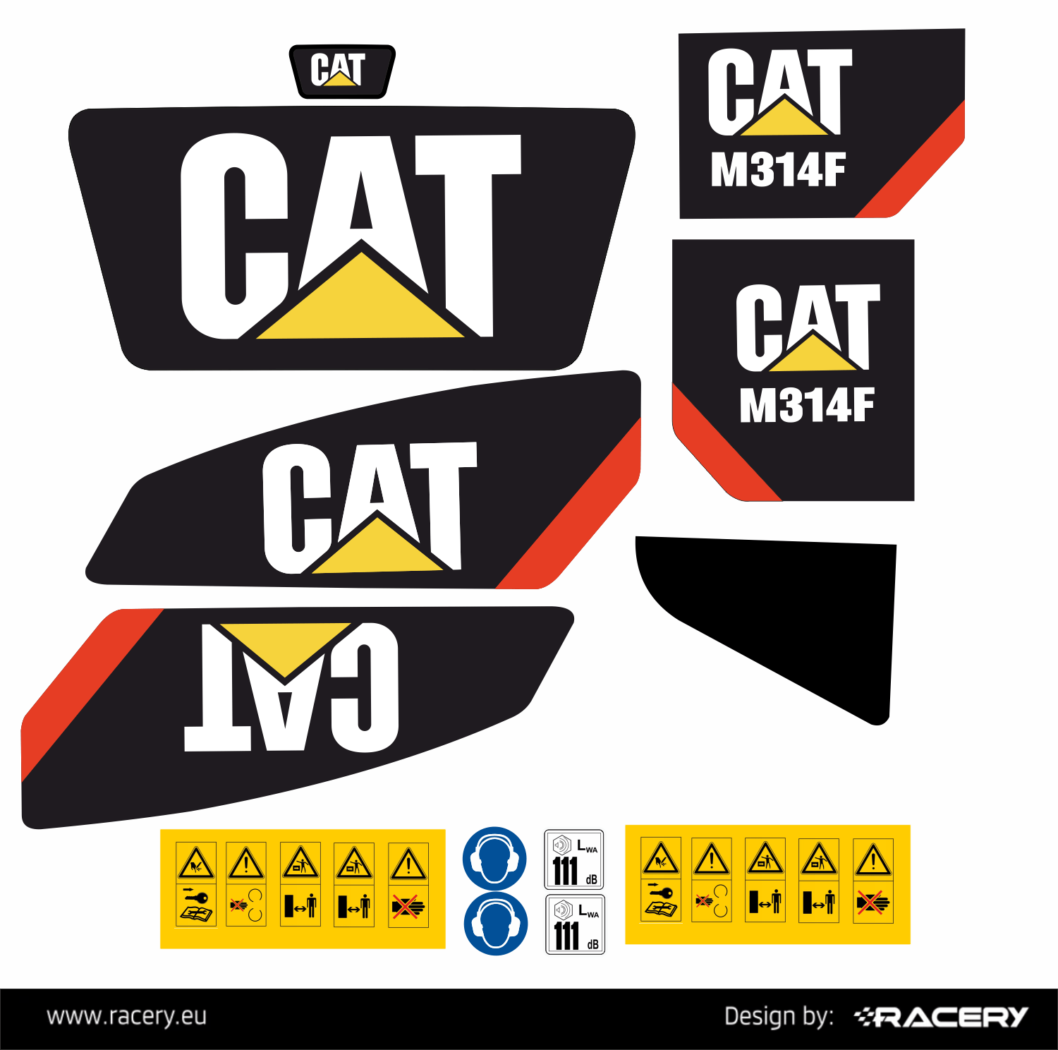 Naklejka na CAT M314F odporna na uv