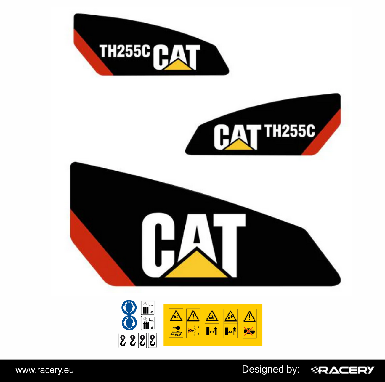 Naklejka na CAT TH255C decals kit odporna uv
