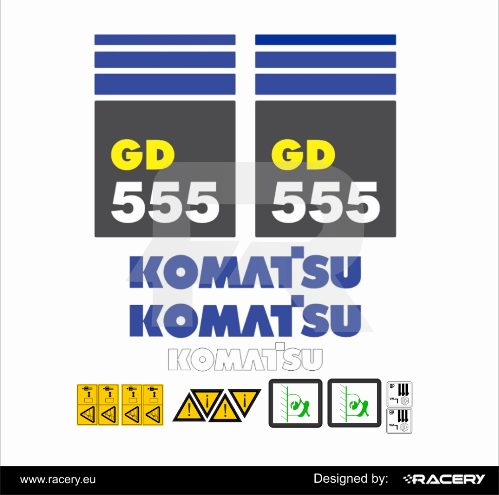 Komatsu GD 555-5 sticker set gd 555 stickers - RACERY.EU