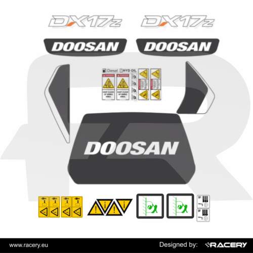 Naklejka na DOOSAN DX17Z NEW odporna uv nowy