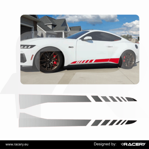 Naklejka pasy GRADIENTOWE boczne  na Ford Mustang S550 gt dark horse