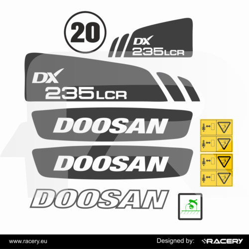 Naklejka na koparkę DOOSAN DX235 LCR odporna uv