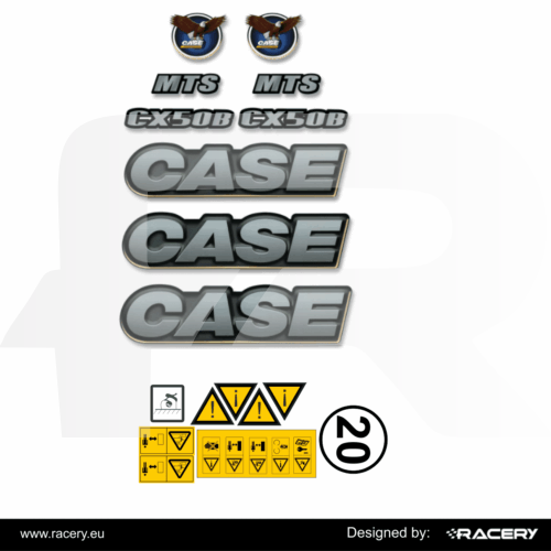 Naklejki na koparkę CASE CX50B zestaw naklejek