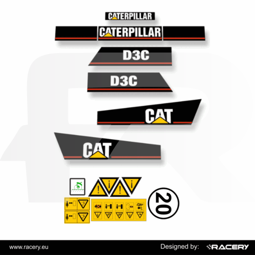 Zestaw naklejek na CAT D3 C odporna naklejka na D3C