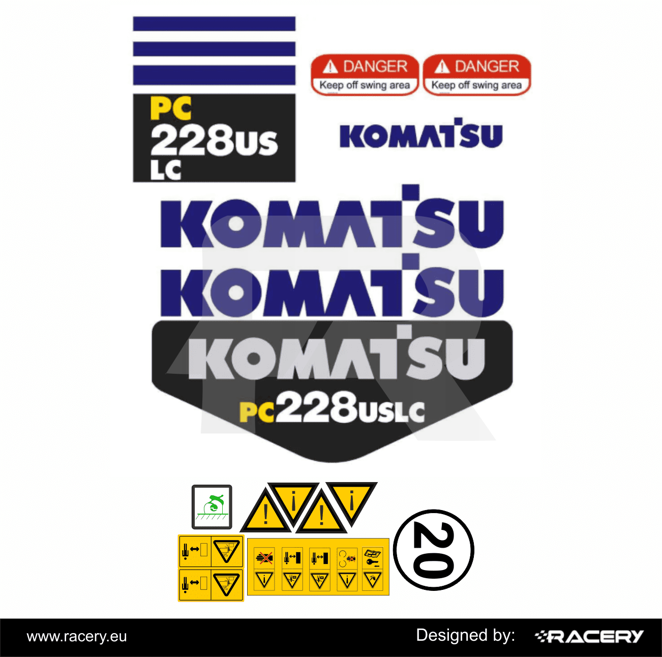 Pc 480 Radiator Sticker Stickers for Komatsu PC 228 USLC for the PC228USLC-3E0 model - RACERY.EU
