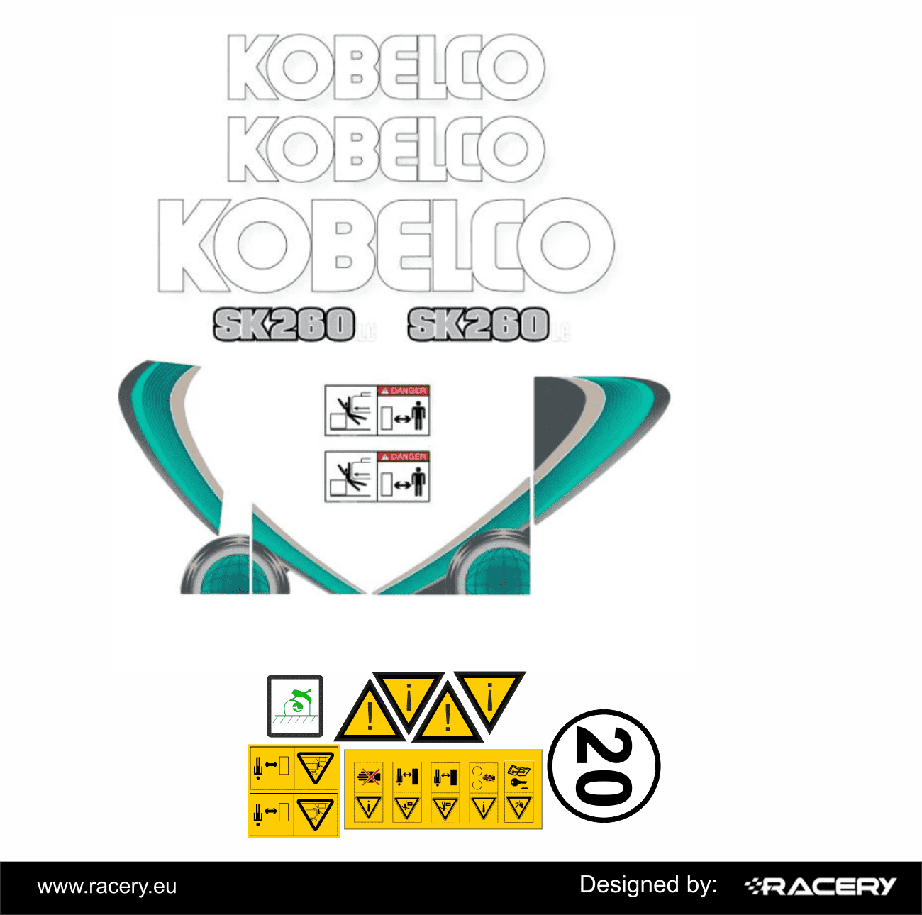 Naklejki na Kobelco SK 260 LC10 komplet do modelu SK260LC-10