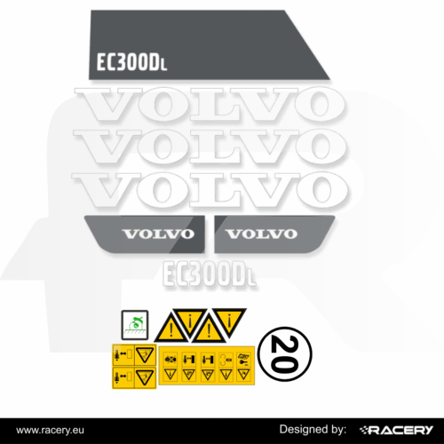 Zestaw naklejek na Volvo EC 300DL pasujące na model EC300DL