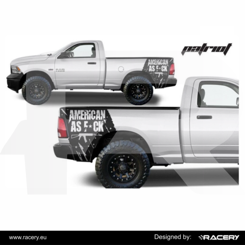 Naklejka na Dodge RAM 2002-2008 w stylu "american as f"