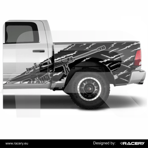 Naklejka na pickup Dodge RAM w stylu militarnym