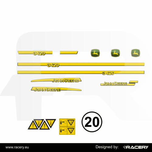 Naklejki na John Deere 3420 zestaw naklejek odporny uv