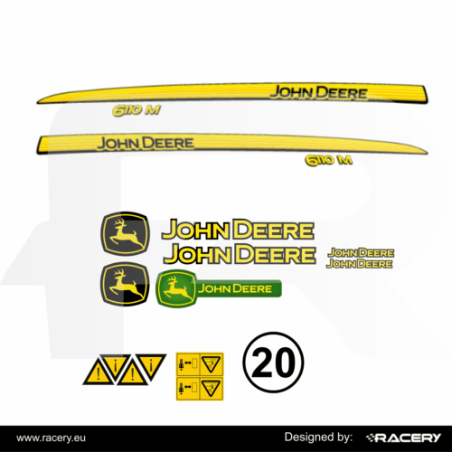 Naklejki na traktor John Deere 6110 M zestaw odporny uv