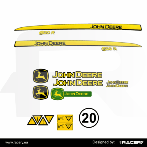 Naklejki na traktor John Deere 6120 R zestaw odporny uv